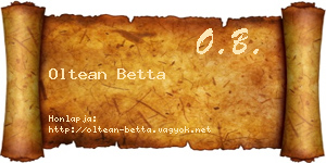 Oltean Betta névjegykártya